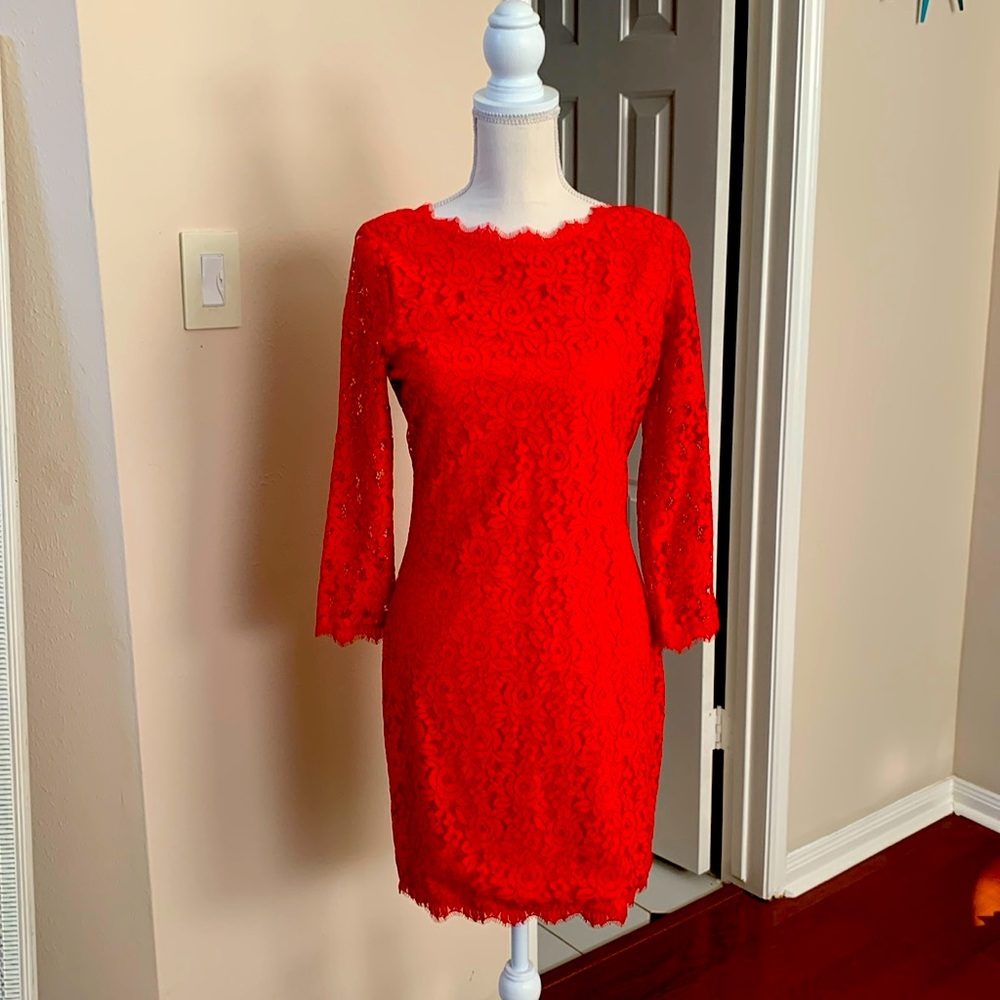 Red lace dress for all occasions.